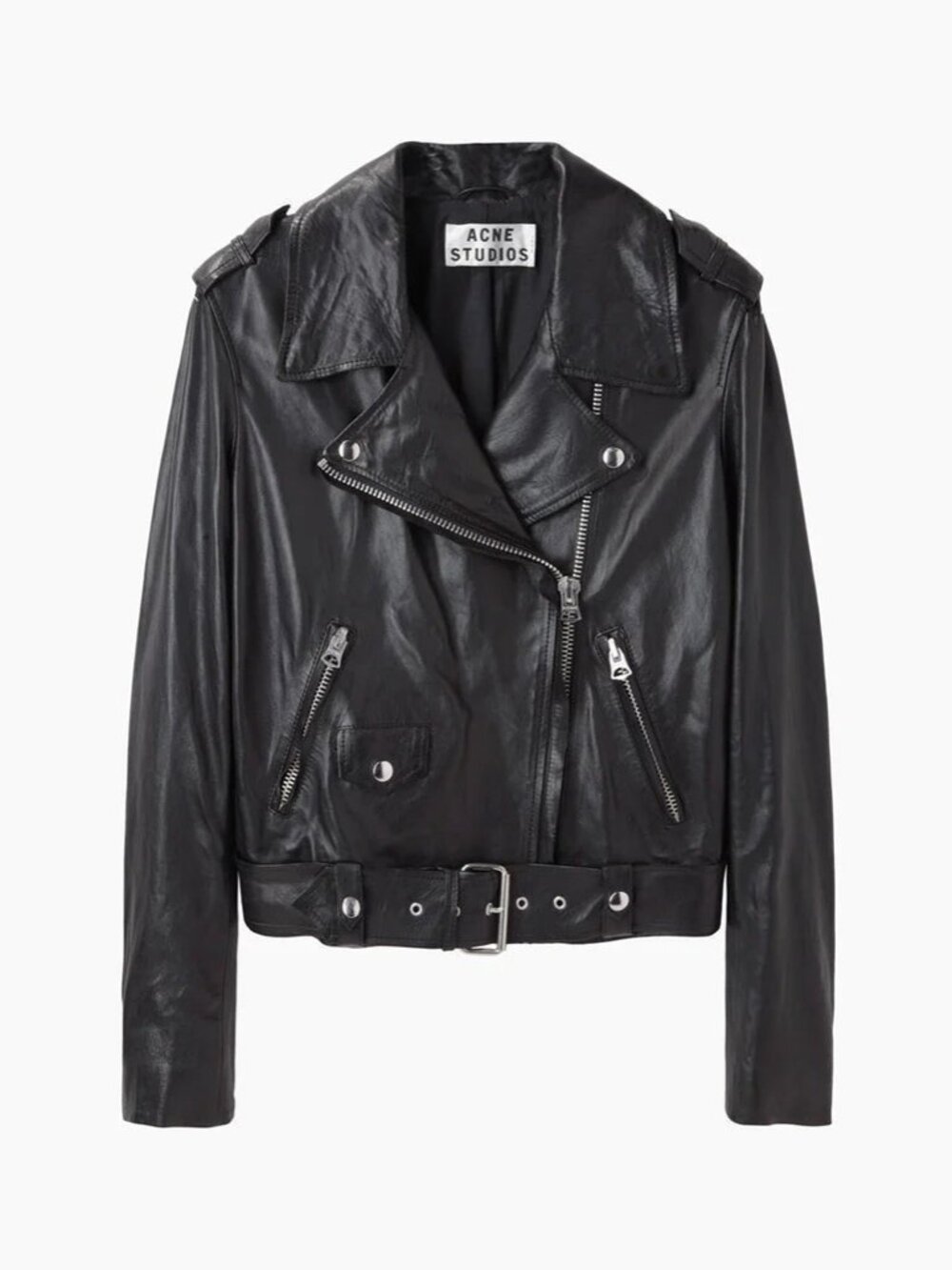 Acne Studios Mape Moto Leather Jacket in Black
